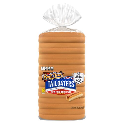 Ball Park Tailgaters New England Style Hot Dog Rolls, 8 count, 11 oz