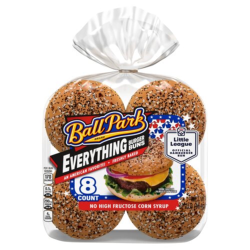 Ball Park Everything Burger Buns, 8 count, 1 lb