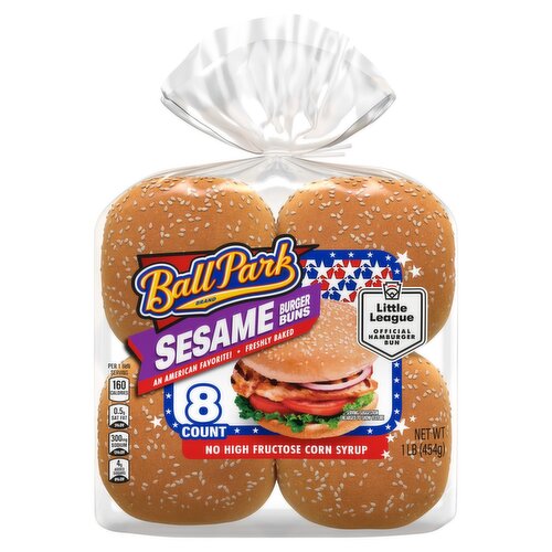 Ball Park Sesame Burger Buns, 8 count, 1 lb