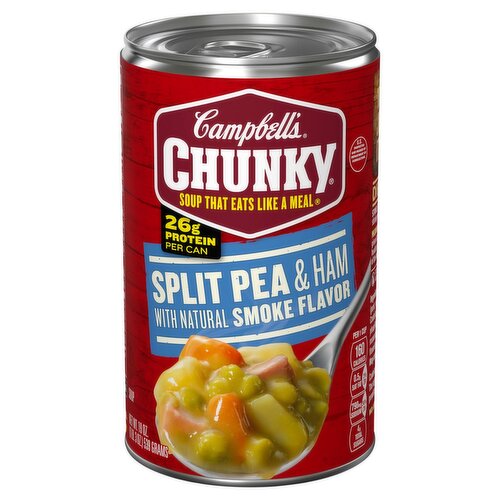 Campbell's Chunky Split Pea & Ham with Natural Smoke Flavor Soup, 19 oz