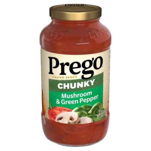 Prego Chunky Mushroom & Green Pepper Italian Sauce, 23.75 oz