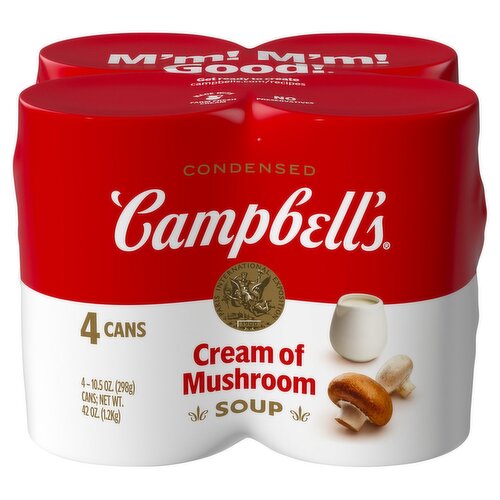 Campbell's Condensed Cream of Mushroom Soup, 10.5 oz, 4 count