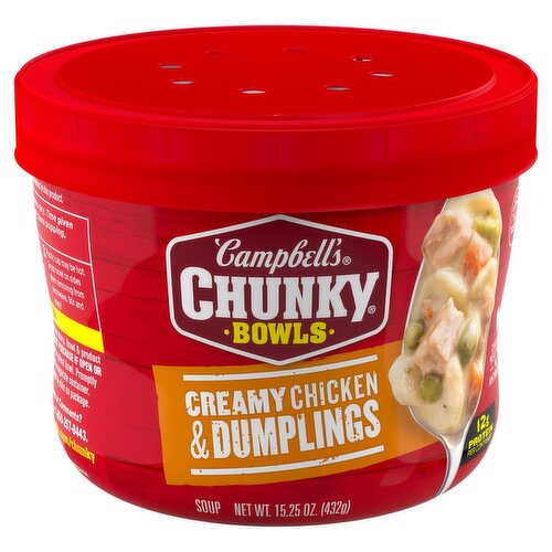 Campbell's Chunky Bowls Creamy Chicken & Dumplings Soup, 15.25 oz