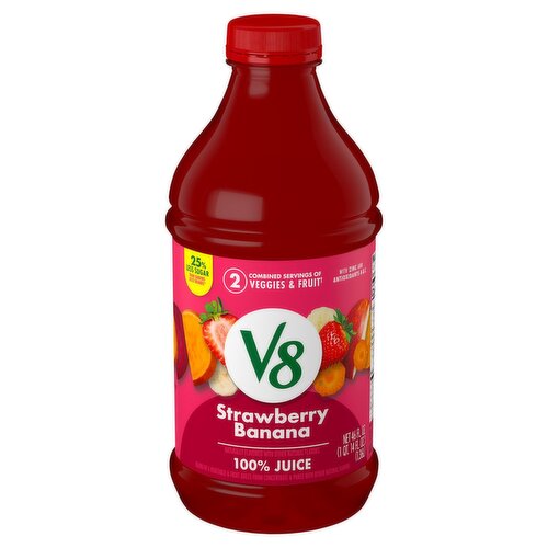 V8 Strawberry Banana 100% Juice, 46 fl oz