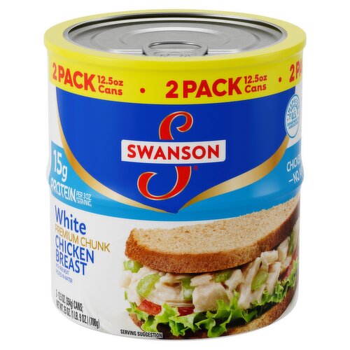 Swanson White Premium Chunk Chicken Breast with Rib Meat, 12.5 oz, 2 count