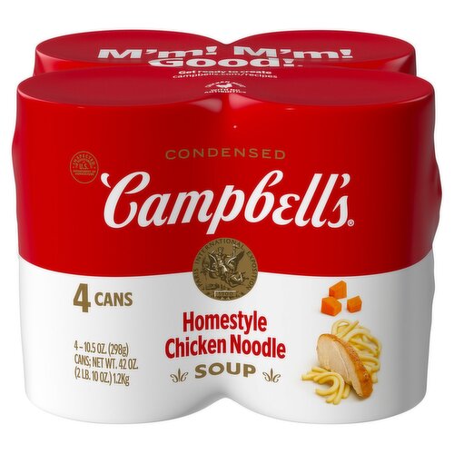 Campbell's Homestyle Chicken Noodle Condensed Soup, 10.5 oz, 4 count