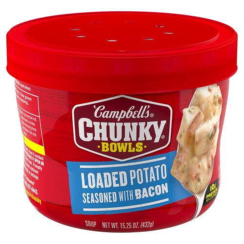 Campbell's Chunky Soup, Loaded Potato Seasoned with Bacon, 15.25 oz Microwavable Bowl