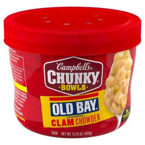 Campbell's Chunky Bowls Old Bay Seasoned Clam Chowder Soup, 15.25 oz