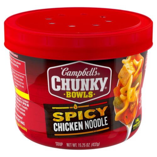 Campbell's Chunky Bowls Spicy Chicken Noodle Soup, 15.25 oz