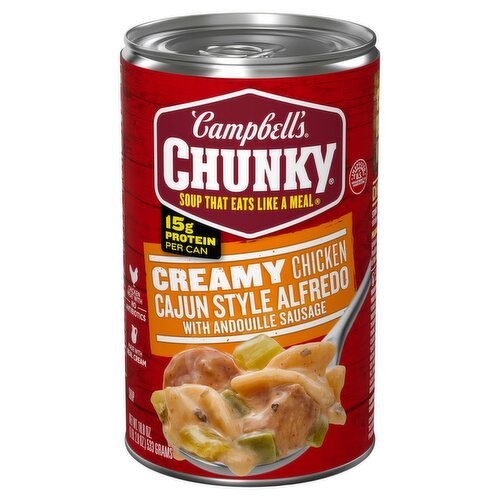 Campbell's Chunky Creamy Chicken Cajun Style Alfredo with Andouille Sausage Soup, 18.8 oz