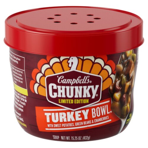 Campbell's Chunky Turkey Bowl with White Sweet Potatoes, Green Beans, Cranberries Soup, 15.25 oz