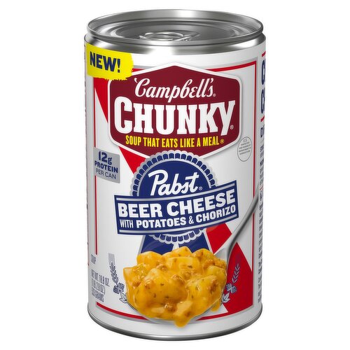 Campbell's Chunky Pabst Beer Cheese with Potatoes & Chorizo Soup, 18.8 oz