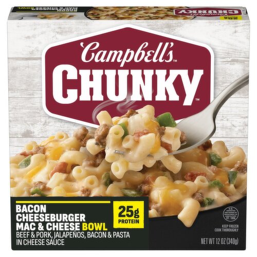 Campbell's Chunky Bacon Cheeseburger Mac & Cheese Bowl, 12 oz