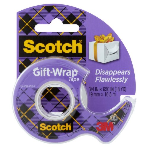 Scotch® Gift-Wrap Tape, 3/4 in. x 650 in., 1 Dispenser/Pack