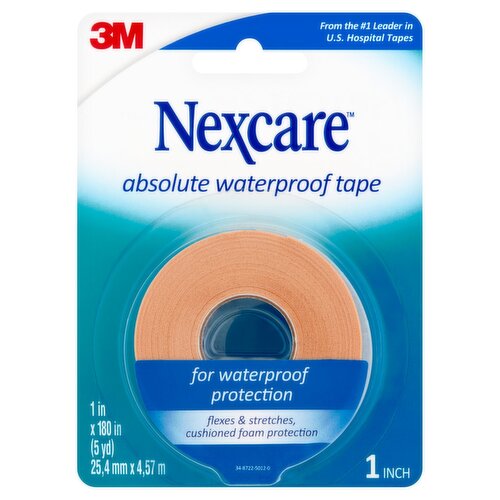 Nexcare™ Absolute Waterproof First Aid Tape, 1 in x 5 yds