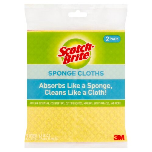 Scotch-Brite® Sponge Cloth, 2/Pack