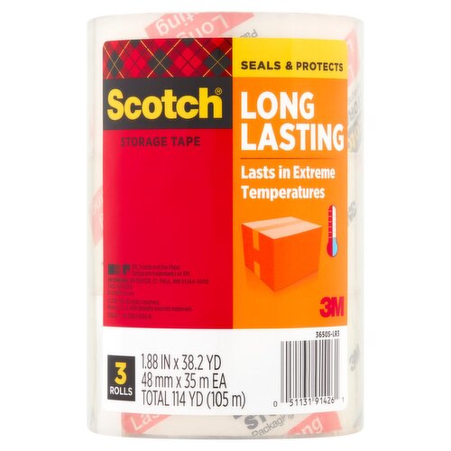 Scotch® Long Lasting Storage Packaging Tape, 1.88 in x 38.2 yd