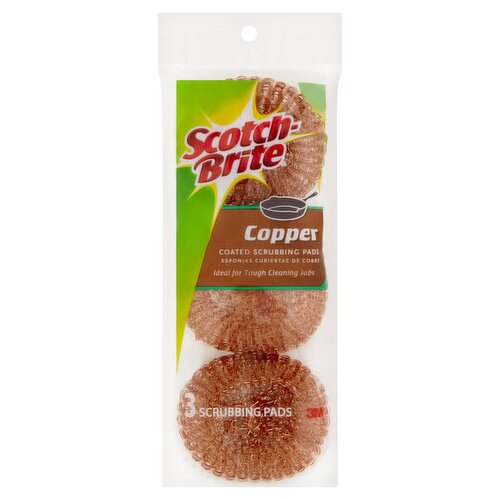 Scotch-Brite® Copper Coated Scouring Pad, 3/Pack