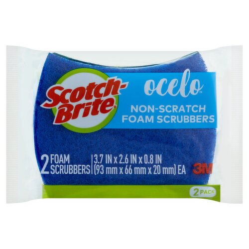 Scotch-Brite® ocelo™ No Scratch Scrub Sponge, Assorted Bright Colors, 2/Pack