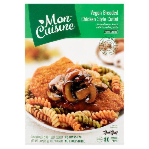 Mon Cuisine Vegan Breaded Chicken Style Cutlet, 10 oz