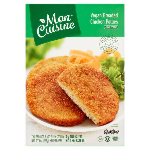 Meal Mart Mon Cuisine Vegan Breaded Chicken Patties, 9 oz