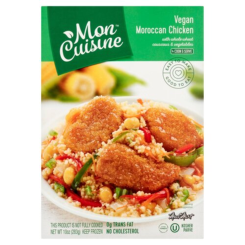 Mon Cuisine Vegan Moroccan Chicken with Whole Wheat Couscous & Vegetables, 10 oz