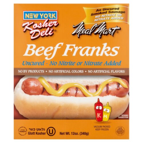 Meal Mart New York Kosher Deli Beef Franks, 12 oz