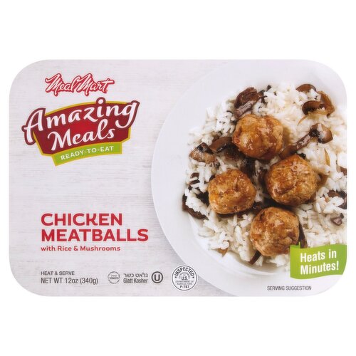 Meal Mart Amazing Meals Chicken Meatballs with Rice & Mushrooms, 12 oz