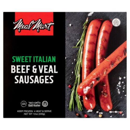 Meal Mart Sweet Italian Beef & Veal Sausages, 12 oz