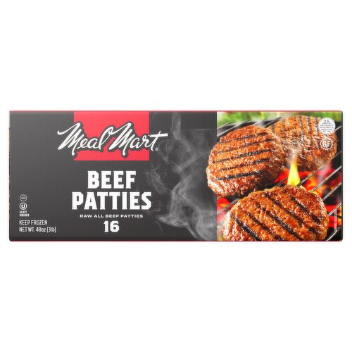 Meal Mart Beef Patties, 16 count, 48 oz