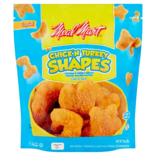 Meal Mart Chick'n Turkey Shapes Chicken & Turkey Breast Nugget Shaped Patties, 32 oz