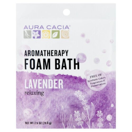 Aura Cacia Relaxing Lavender Aromatherapy Foam Bath, 2.5 oz