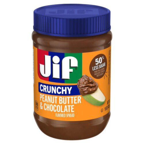 Jif Crunchy Peanut Butter & Chocolate Flavored Spread, 15 oz