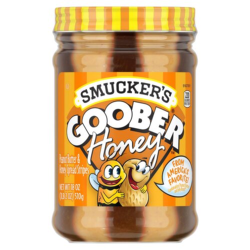 Smucker's Goober Honey Peanut Butter & Honey Spread Stripes, 18 oz