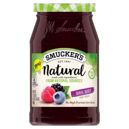 Smucker's Natural Triple Berry Fruit Spread, 17.25 oz