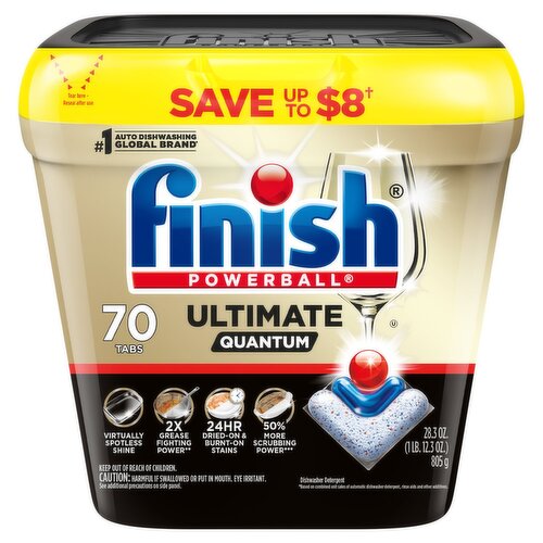Finish Quantum Powerball Ultimate Dishwasher Detergent, 70 count, 28.3 oz