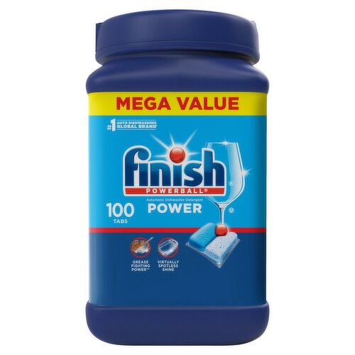 Finish Powerball Power Automatic Dishwasher Detergent Mega Value, 100 count