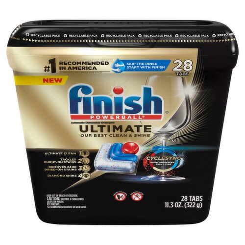 Finish Powerball Ultimate Automatic Dishwasher Detergent, 28 count, 11.3 oz