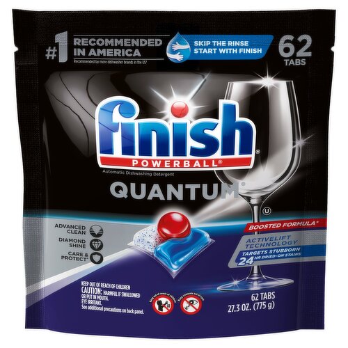 Finish Powerball Quantum Automatic Dishwashing Detergent Tabs, 62 count, 27.3 oz