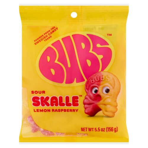 Bubs Sour Skalle Lemon Raspberry Candy, 5.5 oz
