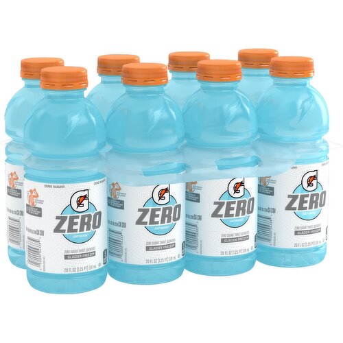 Gatorade Zero Zero Sugar Thirst Quencher Glacier Freeze 20 Fl Oz, 8 Count