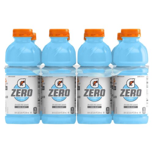 Gatorade Zero Cool Blue Zero Sugar Thirst Quencher, 20 fl oz, 8 count