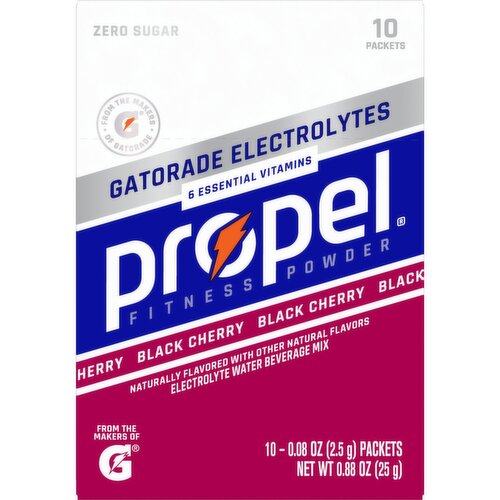 Propel Zero Sugar Electrolyte Water Beverage Mix Black Cherry 0.08 Oz, 10 Count