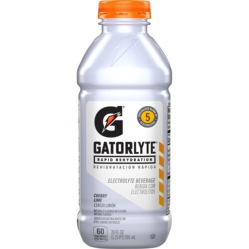 Gatorade Gatorlyte Rapid Rehydration Electrolyte Beverage Cherry Lime 20 Fl Oz