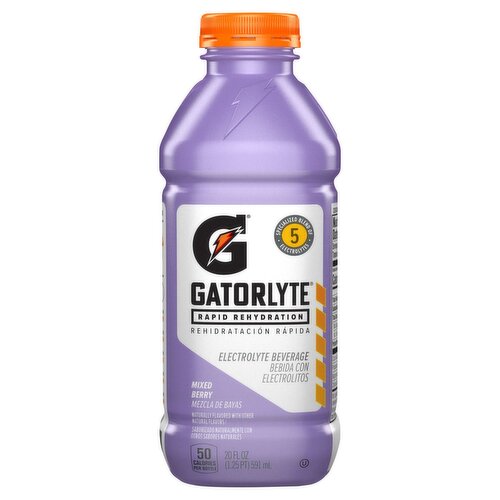 Gatorade Gatorlyte Mixed Berry Rapid Rehydration Electrolyte Beverage, 20 fl oz