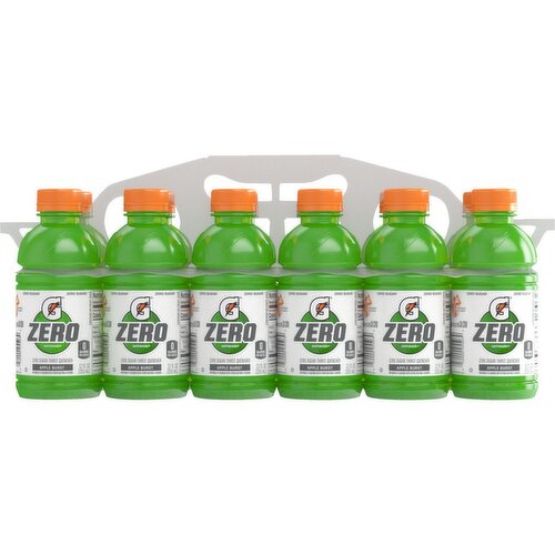 Gatorade Zero Zero Sugar Thirst Quencher Apple Burst 12 Fl Oz, 12 Count