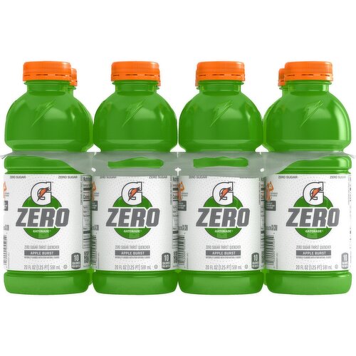 Gatorade Zero Zero Sugar Thirst Quencher Apple Burst 20 Fl Oz, 8 Count