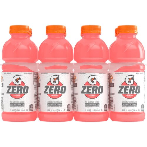 Gatorade Zero Zero Sugar Thirst Quencher Watermelon Splash 20 Fl Oz 8 Count