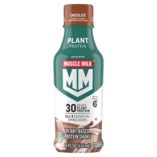 Muscle Milk Chocolate Plant-Based Protein Shake, 14 fl oz