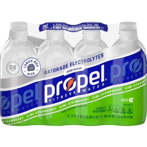 Propel Zero Sugar Electrolyte Water Beverage Kiwi Strawberry 12 Fl Oz, 8 Count